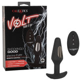 Volt Electro-Fury Remote Control Electro-Stimulation Probe Massager with 7 Vibration Functions and 5 E-Stim Levels, Black Silicone Butt Plugs - Vibrating
